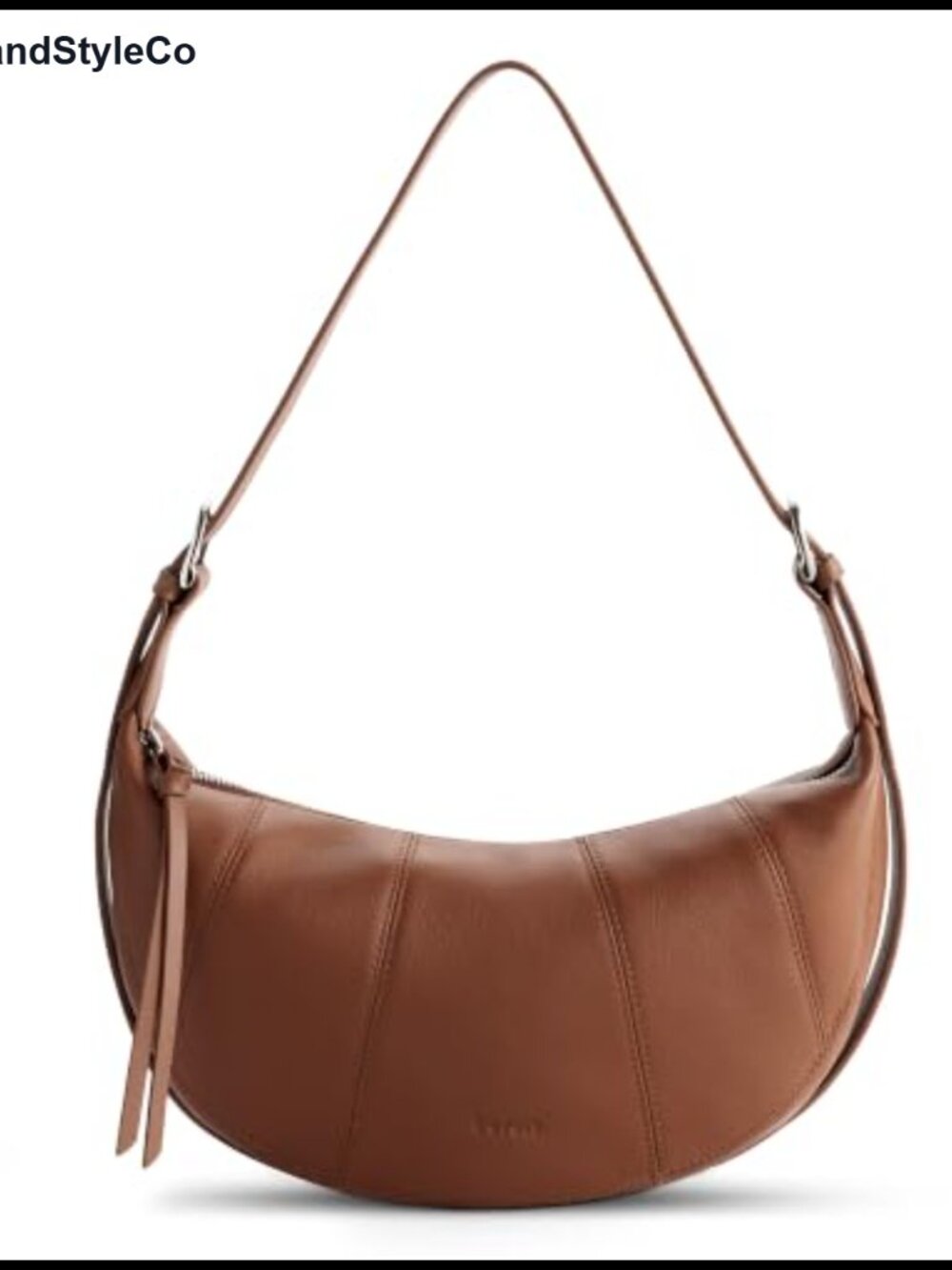 Genuine Leather Crescent Crossbody Bag RFID Blocking Adjustable Strap